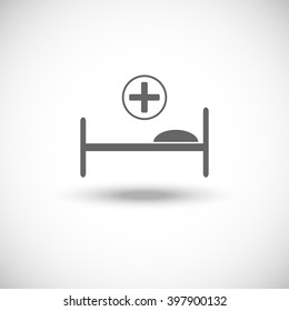 Hospital bed Flat icon, vector