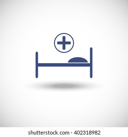 Hospital bed Flat icon, vector