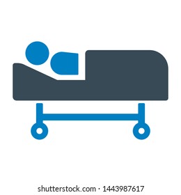 Hospital bed flat vector icon