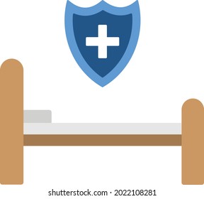 Hospital Bed Flat Vector Icon Design