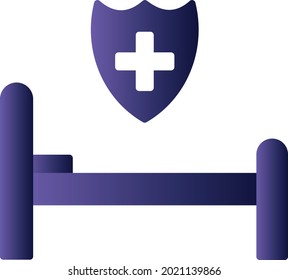 Hospital Bed Glyph Gradient Vector Icon Design