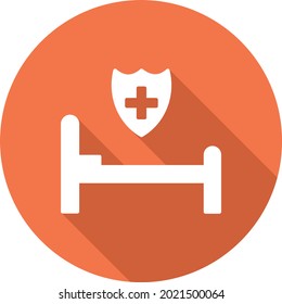 Hospital Bed Glyph Shadow Vector Icon Design