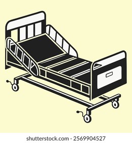 hospital bed icon black colour -vetor