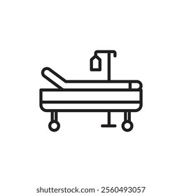 Hospital bed icon Black and white logo
