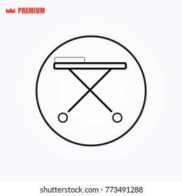 Hospital bed icon. Blue frame design. Vector illustration. Emergency aid bed icon