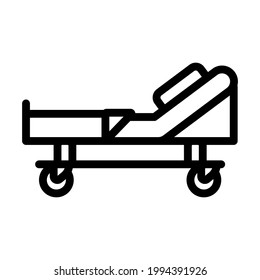 Hospital Bed Icon. Bold outline design with editable stroke width. Vector Illustration.