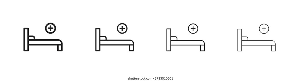 Modelo de design de ícone de leito hospitalar para elemento de interface do usuário móvel e da Web