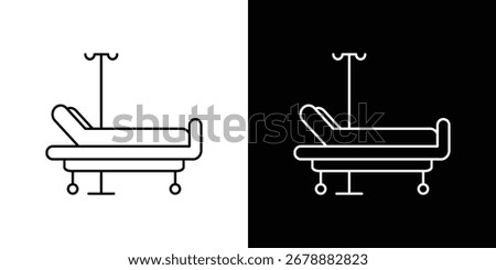 Hospital bed icon in editable stroke. EPS 10 vector illustration.