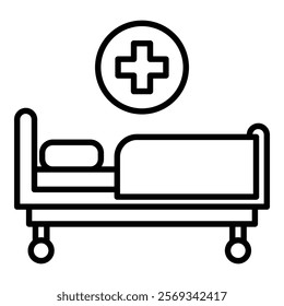 Hospital Bed Icon Element For Design