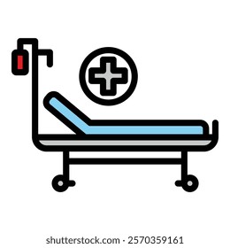 Hospital Bed Icon Element For Design