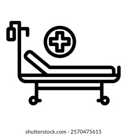 Hospital Bed Icon Element For Design