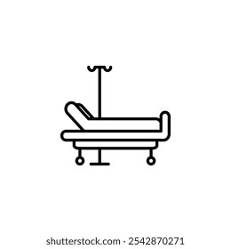 Hospital bed icon. filled and line stroke icons