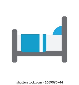 hospital bed Icon Flat Design Illustrator Vector