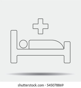 Hospital Bed Icon Illustration Isolated Vector Sign Symbol