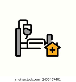 hospital bed icon, isolated icon in light background, perfect for website, blog, logo, graphic design, social media, UI, mobile app