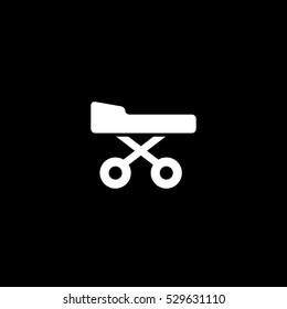 hospital bed icon, isolated, white background
