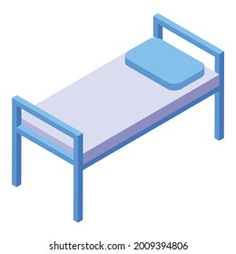 Hospital bed icon. Isometric of hospital bed vector icon for web design isolated on white background