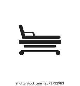 Hospital bed icon Line Art Logo set