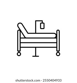 Hospital bed icon linear logo isolated