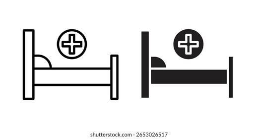 Hospital bed icon Logo Design Vector Template Illustration