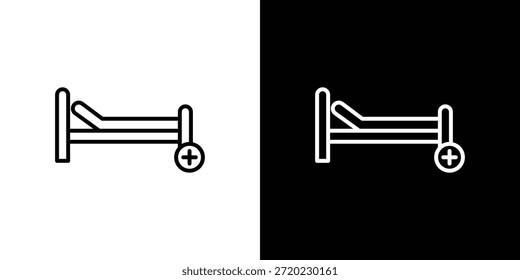 Hospital bed icon logo element. Vector illustration. EPS10