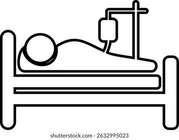 hospital bed icon. Medicine concept. Vector can be used for topics like healthcare, hospital, medical care recovery signs suitable for mobile app, website designs isolated on transparent background.