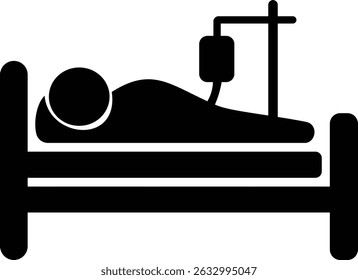 hospital bed icon. Medicine concept. Vector can be used for topics like healthcare, hospital, medical care recovery signs suitable for mobile app, website designs isolated on transparent background.
