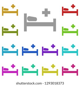 hospital bed icon in multi color. Simple glyph, flat vector of Medicine icons for UI and UX, website or mobile application