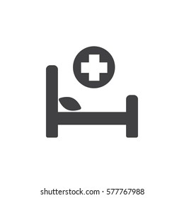 Hospital bed icon on the white background.Health Care Vector illustration
