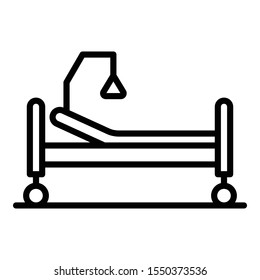 Hospital bed icon. Outline hospital bed vector icon for web design isolated on white background