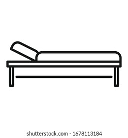 Hospital bed icon. Outline hospital bed vector icon for web design isolated on white background
