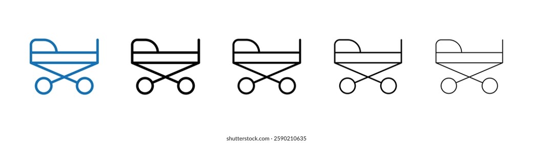 Hospital bed icon Outline vector logo for web ui