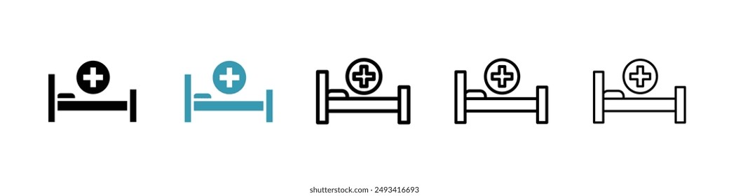 Hospital bed icon pack. line style EPS 10