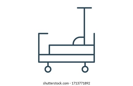 Hospital bed icon for patient care and medical facilities