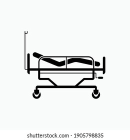 Hospital Bed Icon. Patient Facility Symbol - Vector Logo Template.