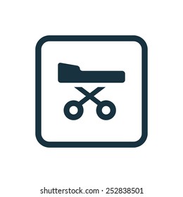 hospital bed icon Rounded squares button, on white background 
