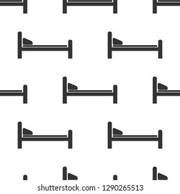 Hospital Bed icon seamless pattern on white background. Flat design. Vector Illustration