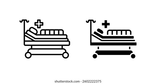 Hospital Bed icon set. for mobile concept and web design on white background