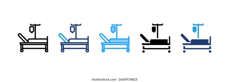 Krankenhausbett Symbol Set mehrere Stil Sammlung