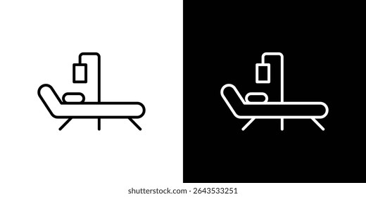 Hospital bed icon set. solid illustration, pictogram isolated on white background