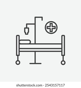 Hospital bed icon set. vector illustration.