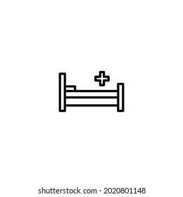 Hospital bed icon, Hospital bed sign vector for web site Computer and mobile app