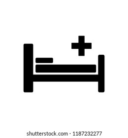 Hospital bed icon simple flat style sign