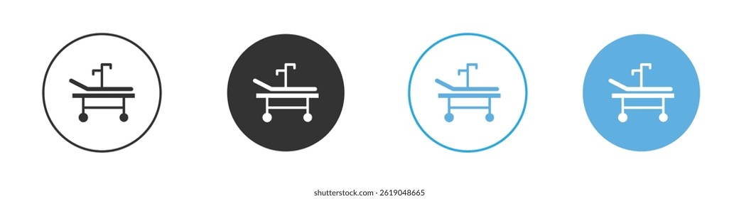 Hospital bed icon simple flat vector icon pack
