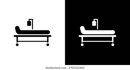 Hospital bed icon, simple flat style. for ui or ux designs