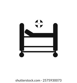 Hospital bed icon Simple thin line flat symbol