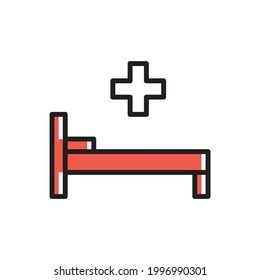 Hospital Bed Icon Simple Vector Illustration
