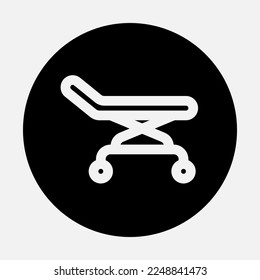 Hospital bed icon in solid style, use for website mobile app presentation