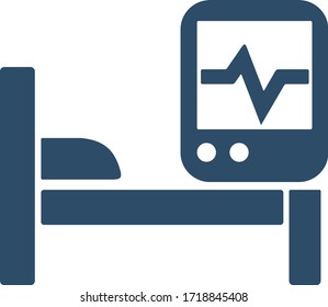 Hospital bed icon. Stretcher sign. Patient bed illustration for health, emergency concept.