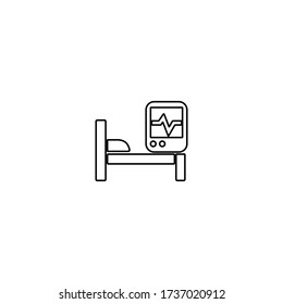 Hospital bed icon. Stretcher sign. Patient bed illustration for health, emergency concept.